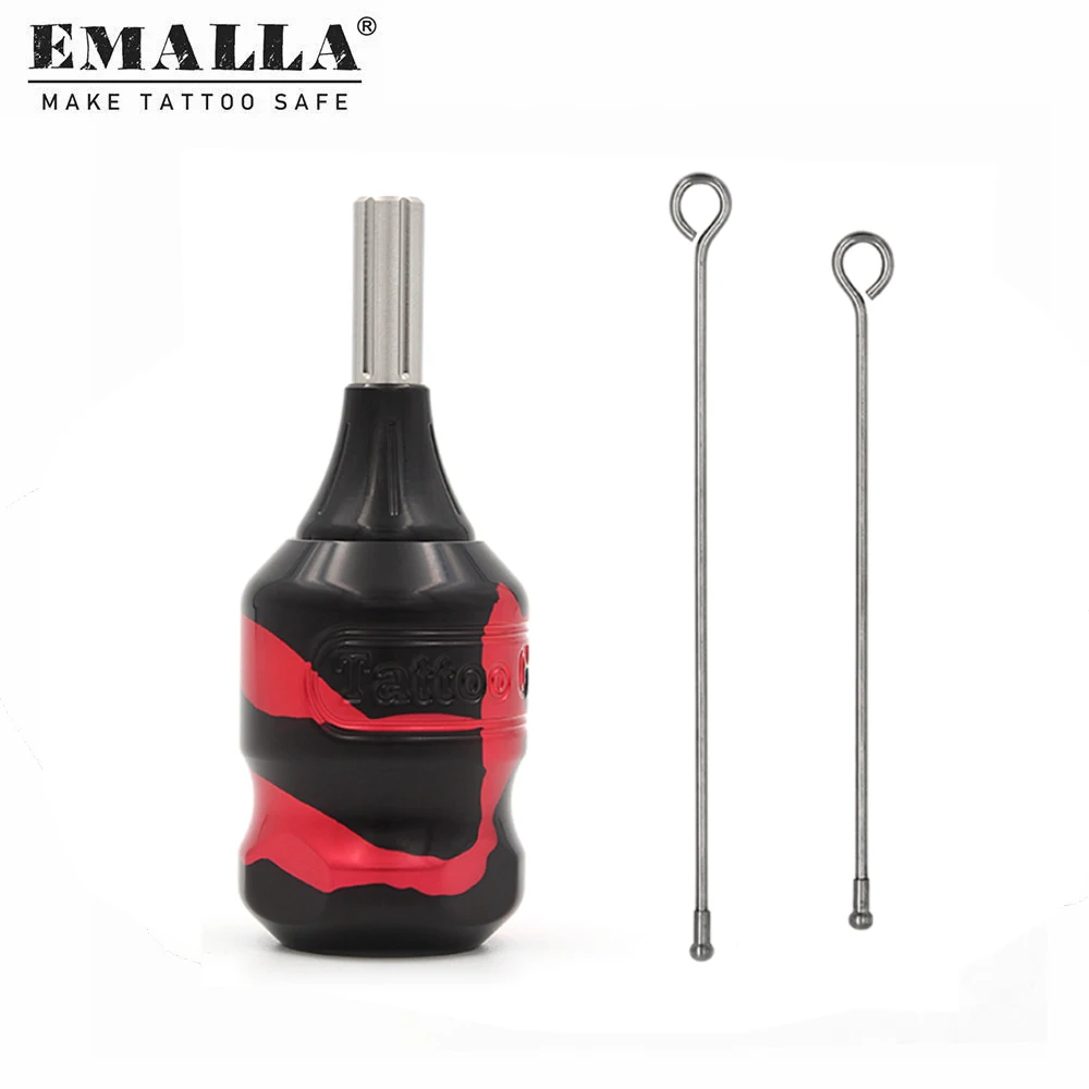 

EMALLA Red Tattoo Grip Aluminum Alloy Tattoo Cartridge Grip Tubes Adjustable Tattoo Grip For Tattoo Needles Tattoo Machine Gun