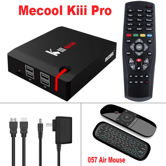 3G16G-057 Air Mouse Смарт ТВ приставка Android 7,1 MECOOL KIII Pro DVB-S2 T2 C Декодер 3 Гб 16 Гб BT4.0 Amlogic S912 Восьмиядерный 64 бит 4 к HD телеприставка плеер - Цвет: 3G16G-057 Air Mouse