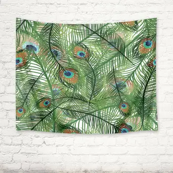 

Beautiful Peacock Feather Pattern Tapestry Wall Hanging for Living Room Custom
