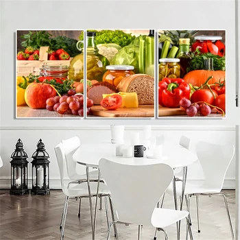 

Laeacco Canvas Painting Calligraphy Fruit Vigetable Kitchen Decor Wall Art Posters and Prints Nordic Home Living Room Decoration