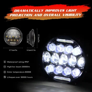 

6000K Angel Eye bulb Lamp 280W 7-inch Headlight For Jeep Wrangler JK TJ LJ 97-17
