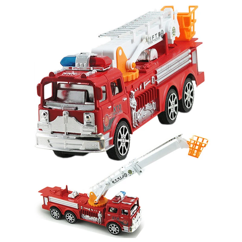 Моделирование пожарной машины оттягивающая игрушка инерционная игрушка «пожарная машина» Детская Игрушечная машина большая инерционная имитация пожарная машина модель лестницы