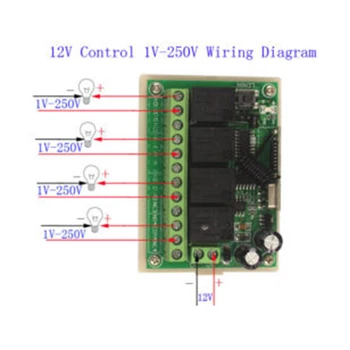 

4 Channels Wireless Remote Control Relay Switch For Lighting Gate Door Opener