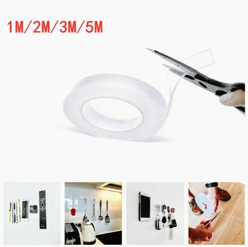

Reusable Adhesive Nano Traceless Tape Washable Adhesive Loop Glue 1/2/3/5m Removable Magic Nano Tape Strong Traceless Grip Tape