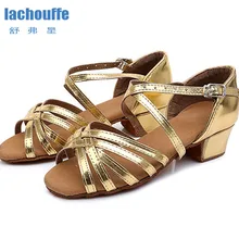 Латинская обувь квадратный каблук 3,5 см танцевальная обувь красный/Золотой мягкая подошва танцевальная обувь Женщины Девушки латино/бальные/Джаз танцевальная обувь