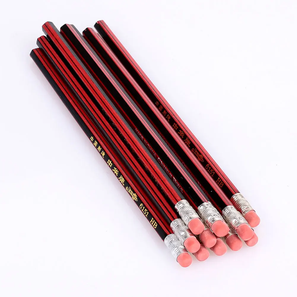 Carpenter Pencils Wooden Pencil HB 19cm Student Measuring Writing 12pcs/Lot Durable Marker Crafts Marking Sketching Universal