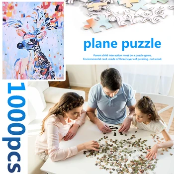 

1000pcs paper puzzle Educational Jigsaw Assembling Colorful DeerToys for Children Adults Living Room Decoration DIY Kids Car Pi