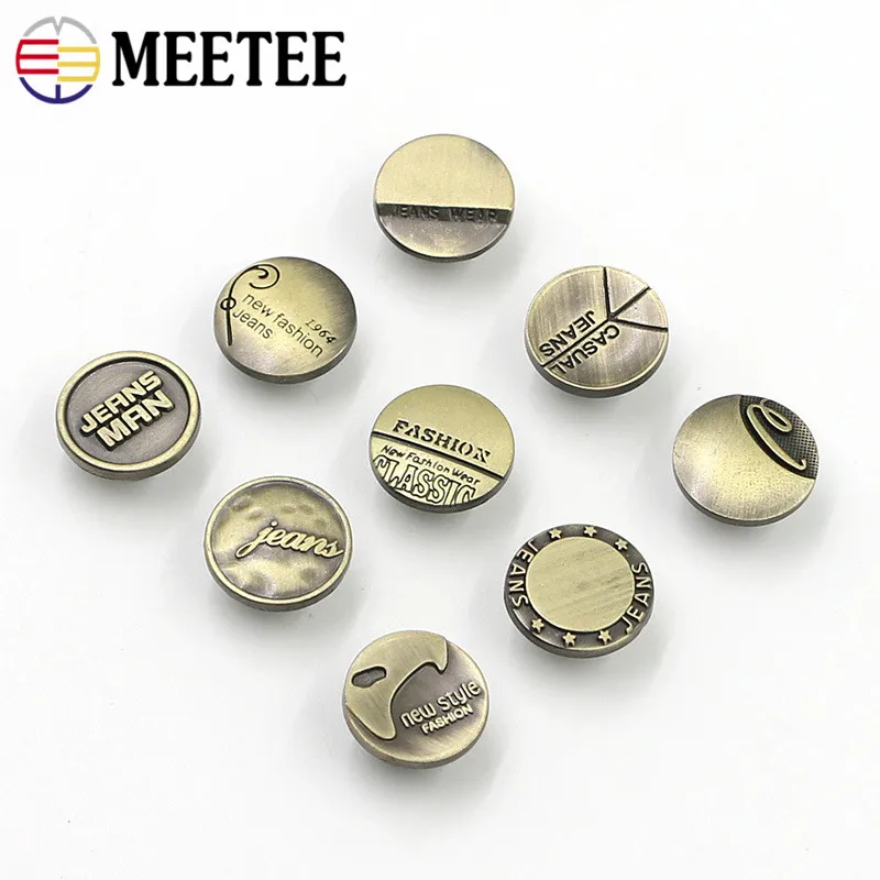 Meetee 17 мм несколько стилей металла Мужские Женские джинсы кнопка для куртки Жан украшения одежды аксессуары кнопка D2-14