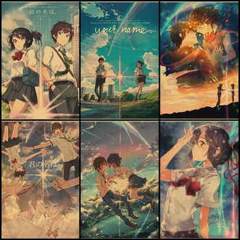 

Buy three to send one your name. Japanese animation film vintage kraft poster room cafe home decoration painting