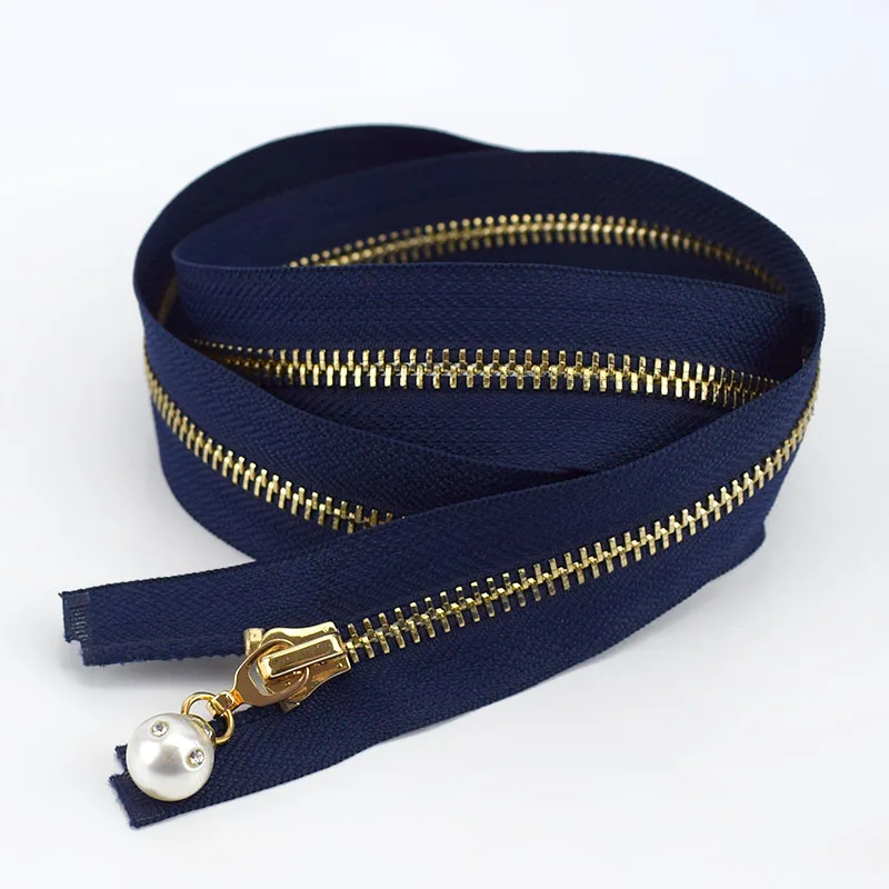 Navy blue Meetee 85 см 1/2 шт 5# металлическая молния золотые зубы открывающийся автоматический замок молния для пуховика длинное пальто одежда сумки шитье DIY аксессуары - Цвет: Navy blue