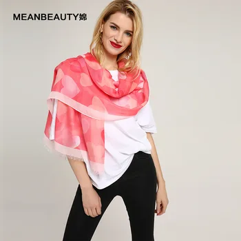 

New printing sheep stick love ladies scarf large cotton multifunctional fringed scarf