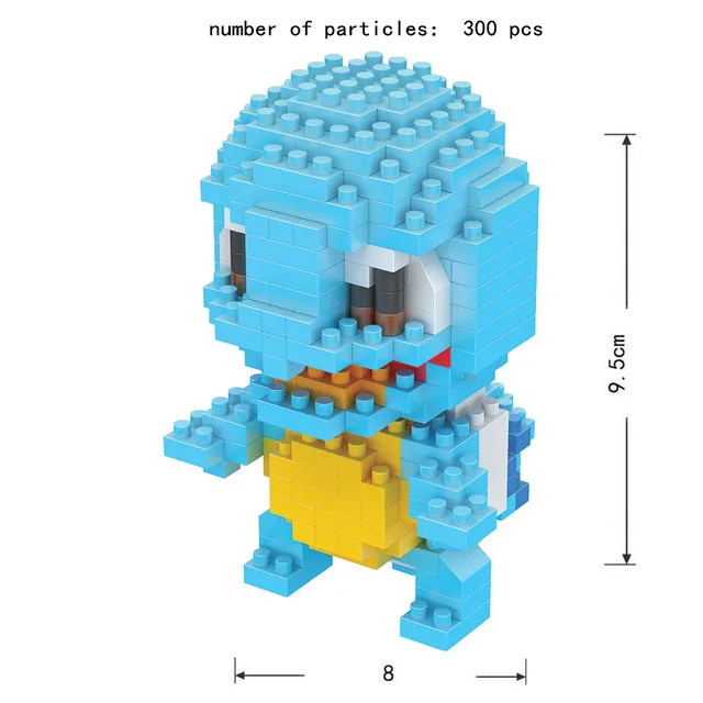 TAKARA TOMY 41 styles Pokemon Pikachu Building Blocks 3D DIY Educational Model Ornament Mewtwo Micro Small Assembled Block Brick 8073A