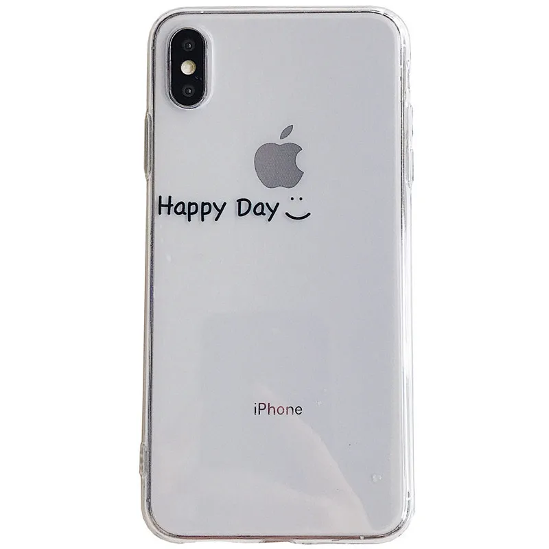 Japan Simple letters express instant smile cute Phone case for coque iPhone 7 7 Plus 6 6s 8 Plus X XR xs max case silicone cover
