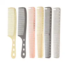 Профессиональная расческа для волос, алюминий, нержавеющая сталь, Антистатическая расческа, Парикмахерская щетка с ручкой, инструменты для красоты волос