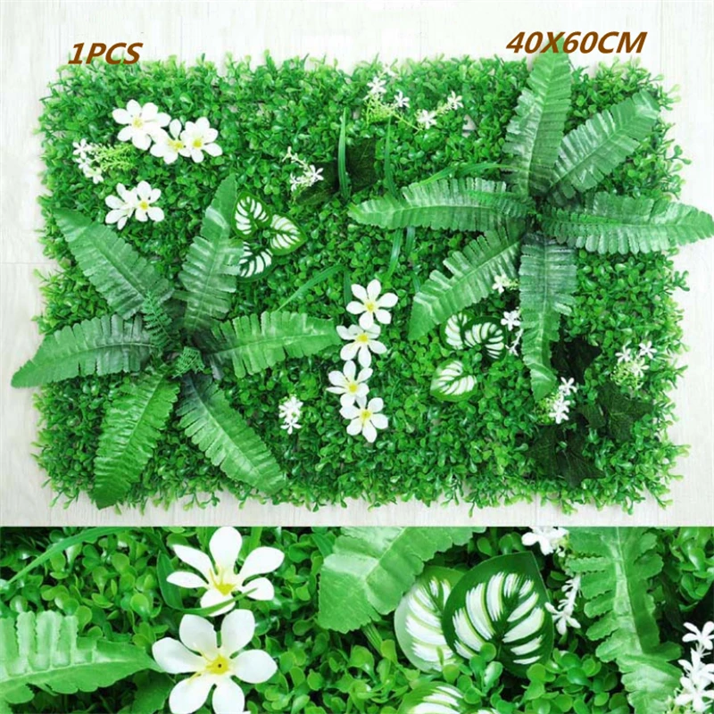 Green Artificial Plants Wall Panel - Outdoor Decor Carpet for Home, Wedding, and Party Backdrop