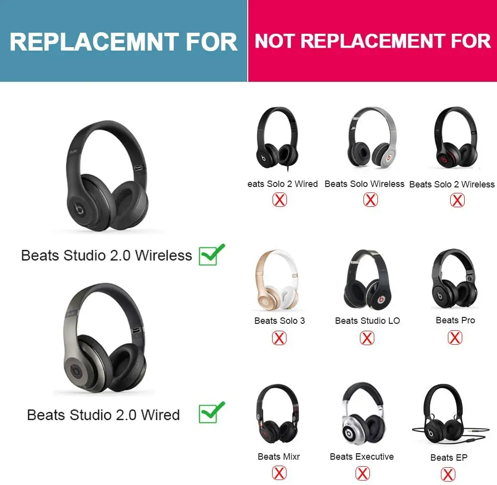 Replacement Headband Replacement Parts Accessories Compatible with Beats Studio 2.0 Wired/Wireless