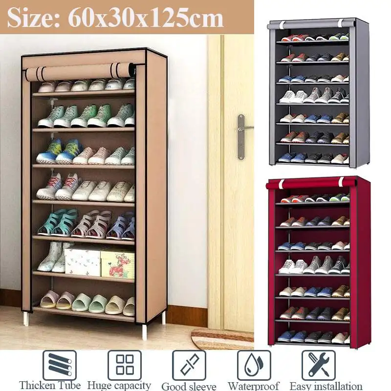 

Dustproof Non-woven Cloth Fabric Assembly Shoe Storage Combination Shoe Cabinet Organizer Rack Shoe Shelf 8 layer Shoe Rack