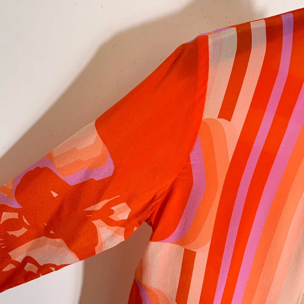 Новинка 11,20,, контрастные цвета, в полоску, с принтом, темперамент, отложной воротник, длинный рукав, шелк, блузки
