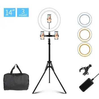 

35cm LED Ring Light With Tripod Stand Selfie Light Ring Lamp & Phone Holder Clip Kit for Camera Youtube Live Video Stduo Makeup