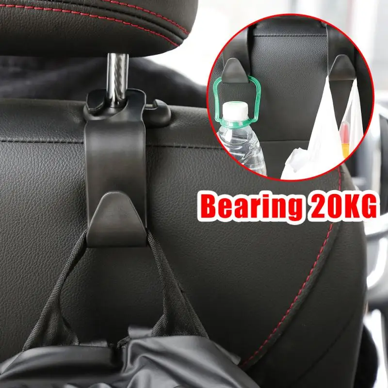 QJUHUNG 2pcs Car Seat Back Hooks Vehicle Headrest Hanger Holder