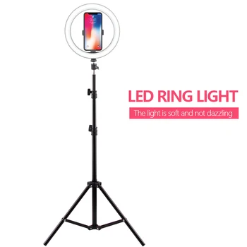 

10pcs/lot 26CM LED Selfie Ring Light With Phone Holder Photography 3500-5500k Youtube Makeup Video Studio Ringlight