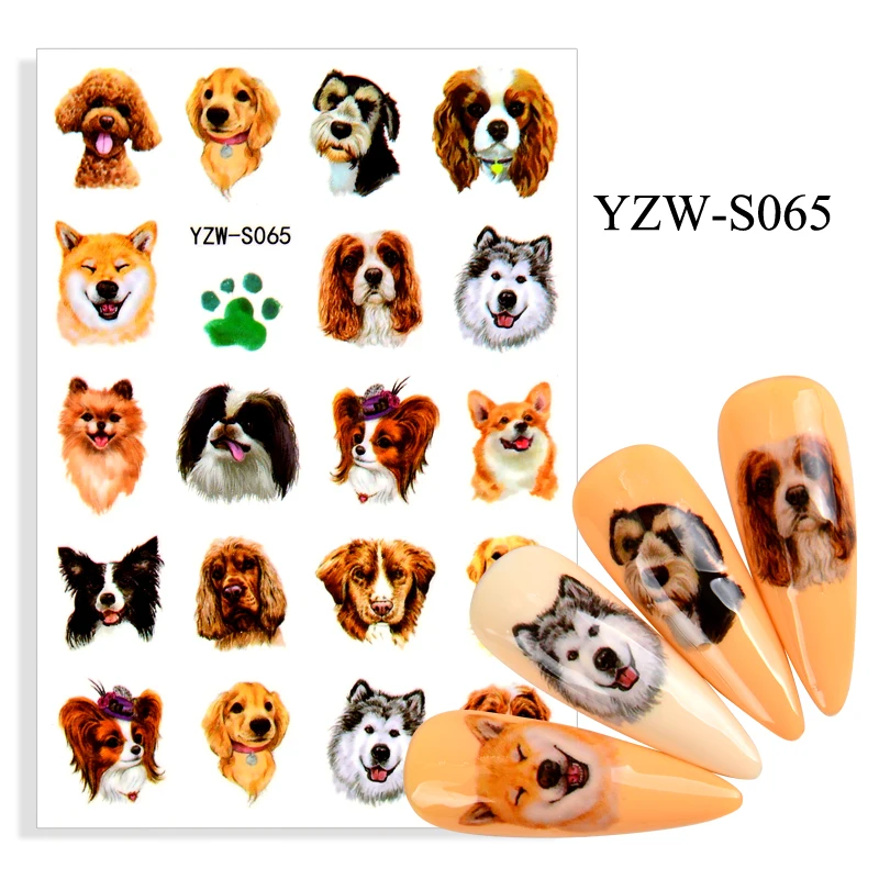 Nail 3D Stickers Animal Design Leopard/Dog/Cat Tatuaggio Temporaneo Manicure Dragon Nail Decal Manicure Decorazioni Suggerimenti