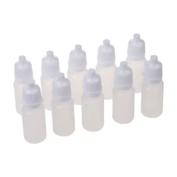 

10 Pcs 10 ML 1/3 OZ LDPE Plastic Childproof Dropper Bottles Oil Lotion