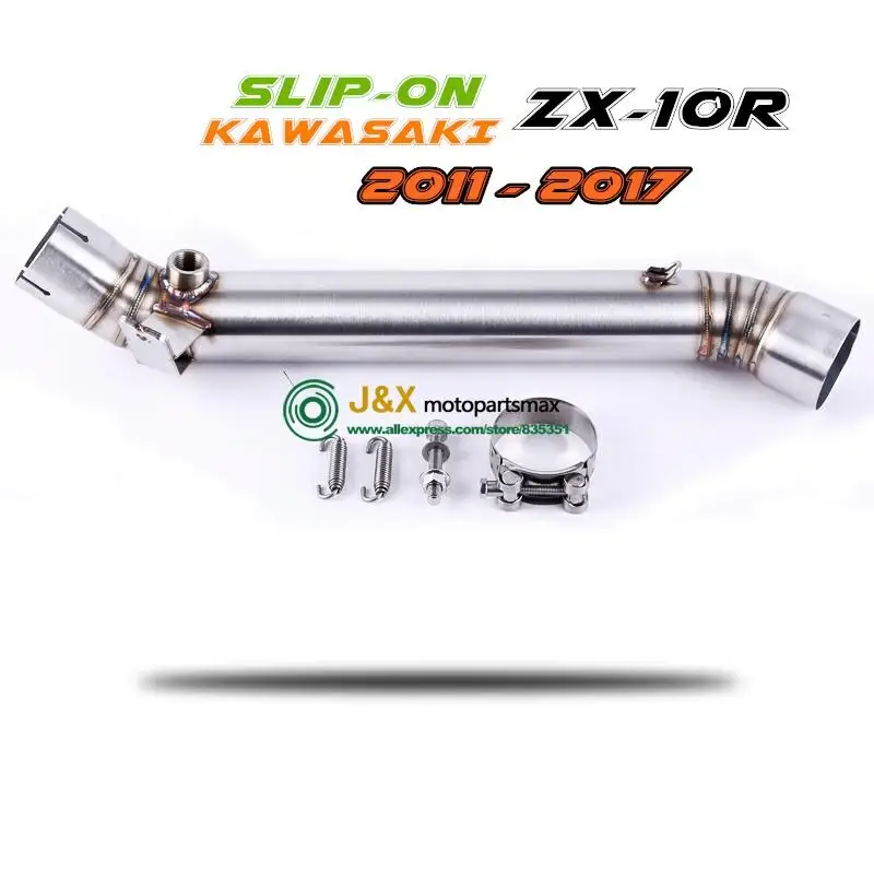 ZX6R ZX 10R ZX10R мотоцикл выхлопной контакт средней трубы разъем слипоны для kawasaki ZX-6R 2009~ или ZX-10R 2008