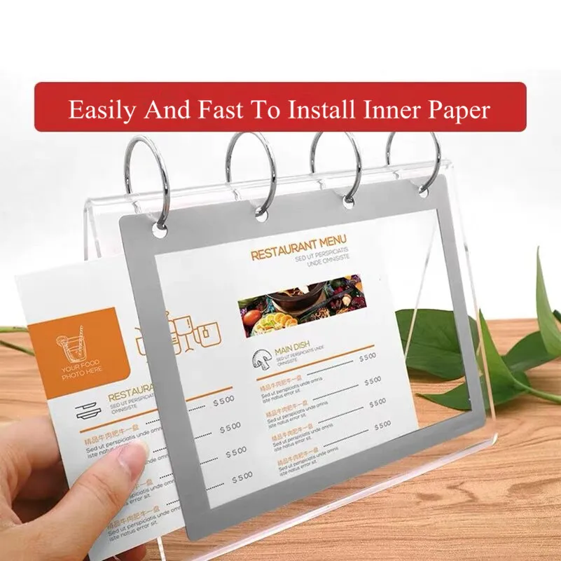 

A6 Acrylic flip table card holders sign poster display stand menu paper frame