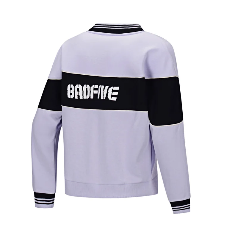 Li-Ning женский баскетбольный свитер BAD FIVE свободный крой 82% хлопок 18% полиэстер подкладка удобная спортивная куртка AWDP362 CJAS19