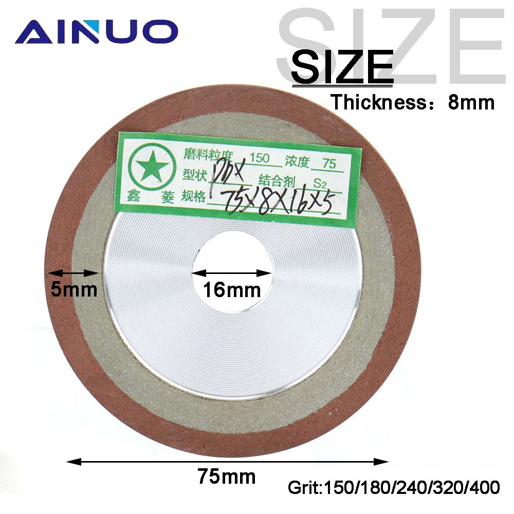 Diamond Grinding Wheel Cutting Disc 75/80/100/125mm Tungsten Steel Milling Tool Carbide Metal 150/180/240/320/400 Grit sanding disc cutting disc grinding disc abrasive wheel grinding wheel