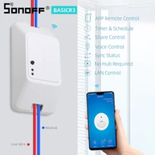 Sonoff – interrupteur Wifi Basic R3 sans fil 220V/Light/avec Module d'automatisation Google Home/Alexa/Ewelink, commutateur intelligent pour bricolage de maison