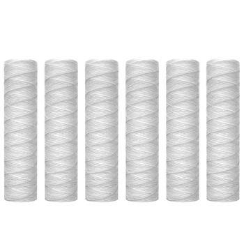

10 Micrometre String Wound Sediment Water Filter Cartridge,6 Pack,Whole House Sediment Filtration,Universal