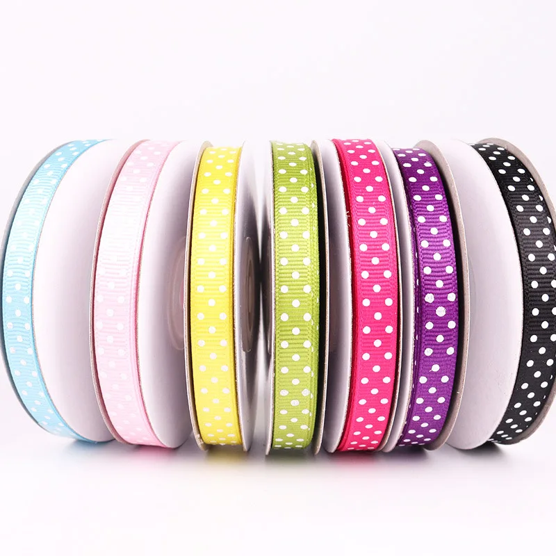 5 yards/Roll Cartoon Polka Dots Printed Grosgrain Ribbon Lovely Series Ribbons Girls Hairbows 10mm satin ribbons ribbon decoration ribbon supplies wrapping ribbon satin ribbon grosgrain ribbon sewing ribbon cotton ribbon organza ribbon polyester ribbon