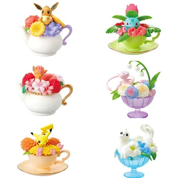 

6pcs/set Cute Pika Eevee Home Floral Cup Collection Dolls pkm Action Figure Collection Model Toys