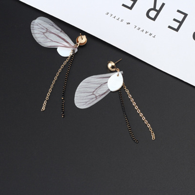 Fairy 1Pair Long Tassel Earrings Fashion Feather Style Ethnic Boho Big Statement Dangle Earring Wedding Earrings Brinco