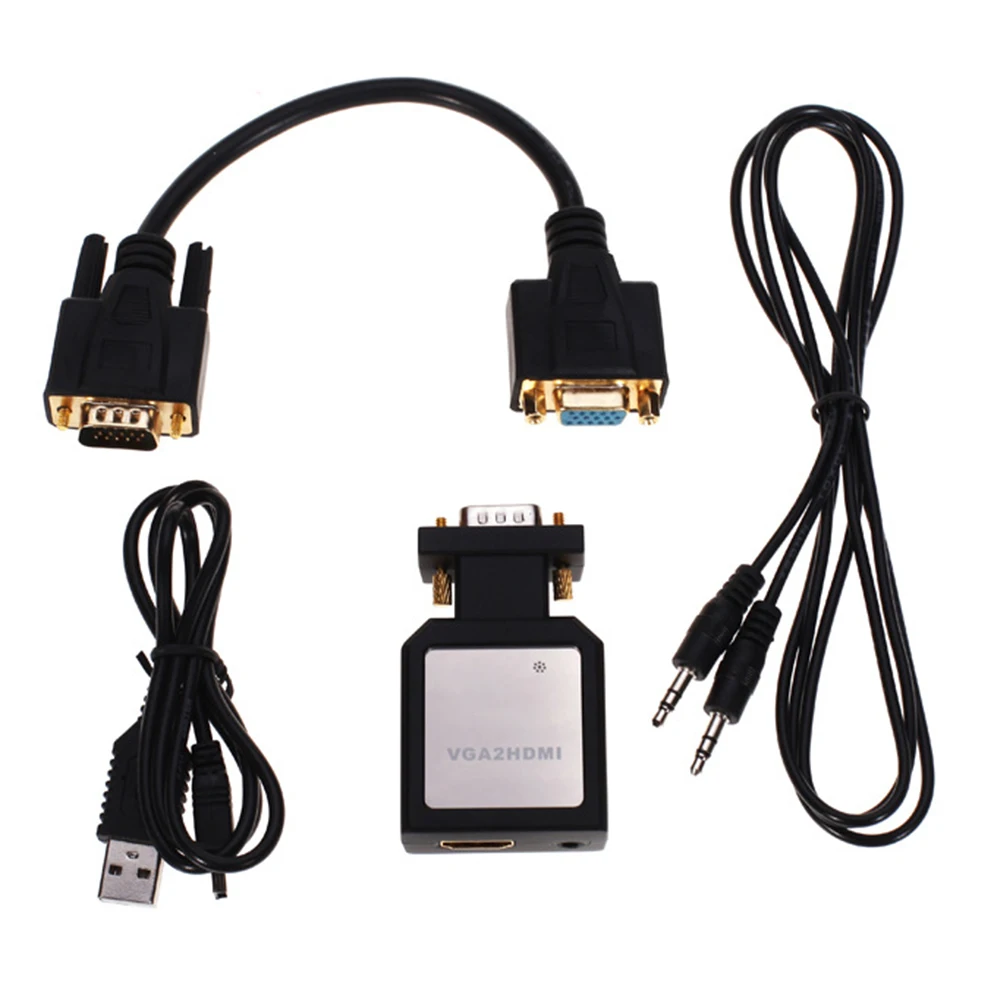 Преобразователь из VGA в HDMI NK-M330 Женский HDMI в штекер VGA конвертер с аудио адаптером поддержка 1080P выходной сигнал для мультимедиа