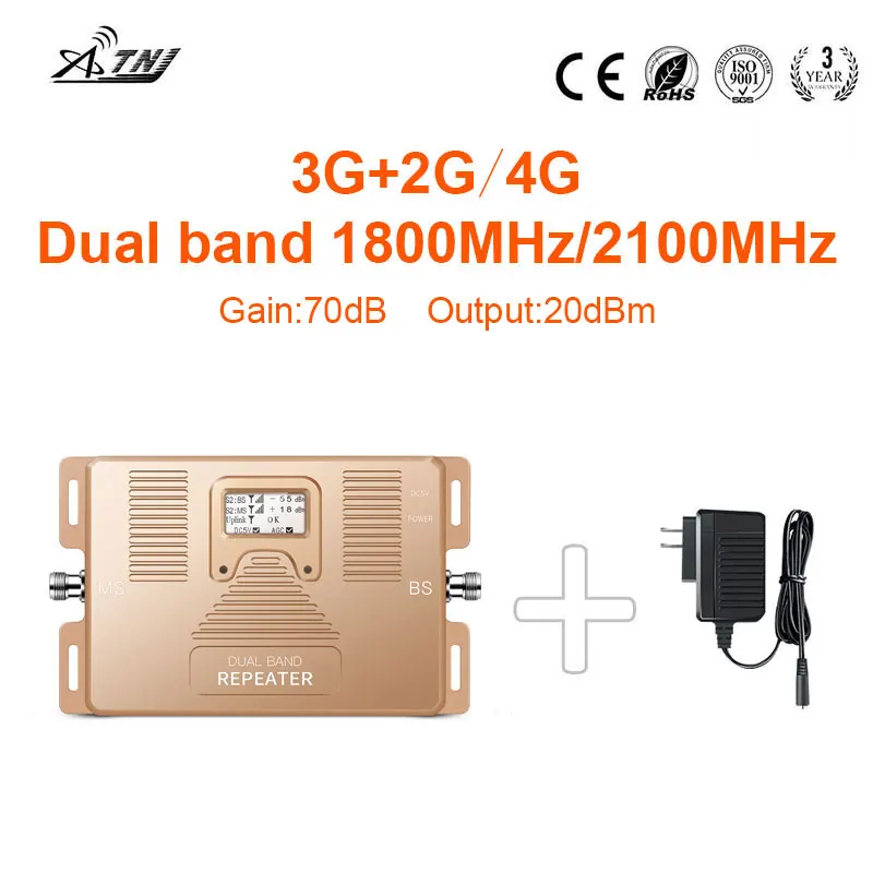 Specially for Russia!! Dual band 2g3g4g 1800/2100MHz mobile signal amplifier cellular booster repeater Only Device | Мобильные