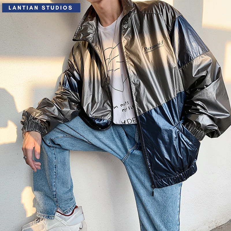 Streetwear Mannen Jassen 2019 Herfst Zilver Farbric Man Hip Hop Jasje Jassen Japanse Mannelijke Casual Kleding Voor Vrouwen Streetwear Mannen Jassen 2019 Herfst Zilver Farbric Man Hip Hop Jasje Jassen Japanse Mannelijke Casual Kleding Voor Vrouwen