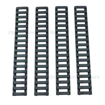 

TOtrait 4pcs Rail Cover Plastic Fish Bone Ladder Shape Picatinny Rail Panel Handguard Protector Resistant Covers black/green/Tan