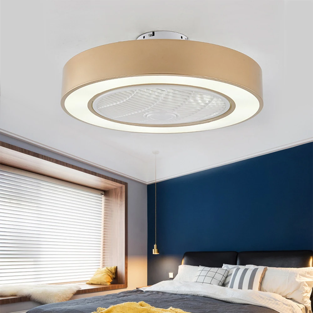 

55cm smart led ceiling fans light with remote control 110v 220v decor lighting for Restaurant Bedroom living room Dropshipping