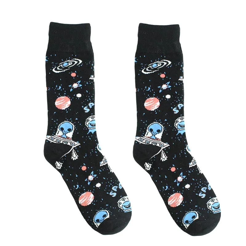 Креативные забавные носки для животных, хлопковые носки с изображением инопланетян, мужские носки, дизайн, носки для скейтборда с динозаврами, Calcetines Hombre - Цвет: 4