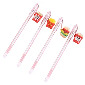

50PCS/lot South Korea Creative Hamburg Pendant Gel Pen Cute Students Exam Writing Signing Pen Stationery Kawaii School Supplies