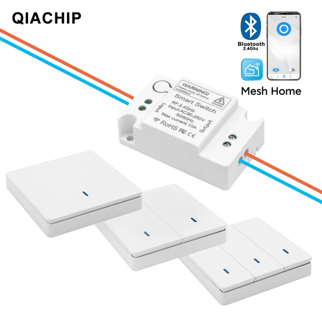 Interruptor de luz inteligente Wifi sin neutro 220v, módulo de interruptor  de sincronización Mini Domotica, aplicación y control remoto de voz para  domótica inteligente, funciona con Tuya/Smart life/Alexa/Google home -  AliExpress