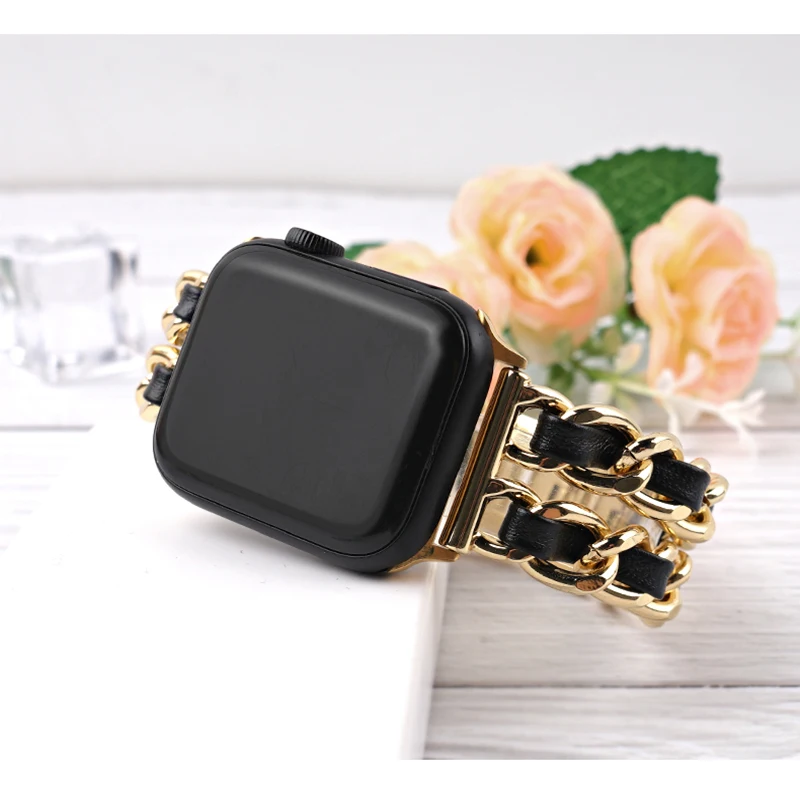 

Stainless Steel Strap For Apple Watch Band 38mm 42mm 40mm 44mm band for iwatch series 5 4 3 2 1 Leather Bracelet Accessories