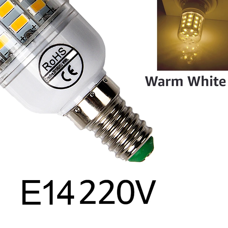 E14 220V Warm White Goodland E27 светодиодный лампы E14 светодиодный светильник 220 В ампулы теплый белый холодный белый Светодиодный прожектор 24 36 48 56 69 72 светодиодный s светодиодная лампа для домашнего освещения - Испускаемый цвет: E14 220V Warm White