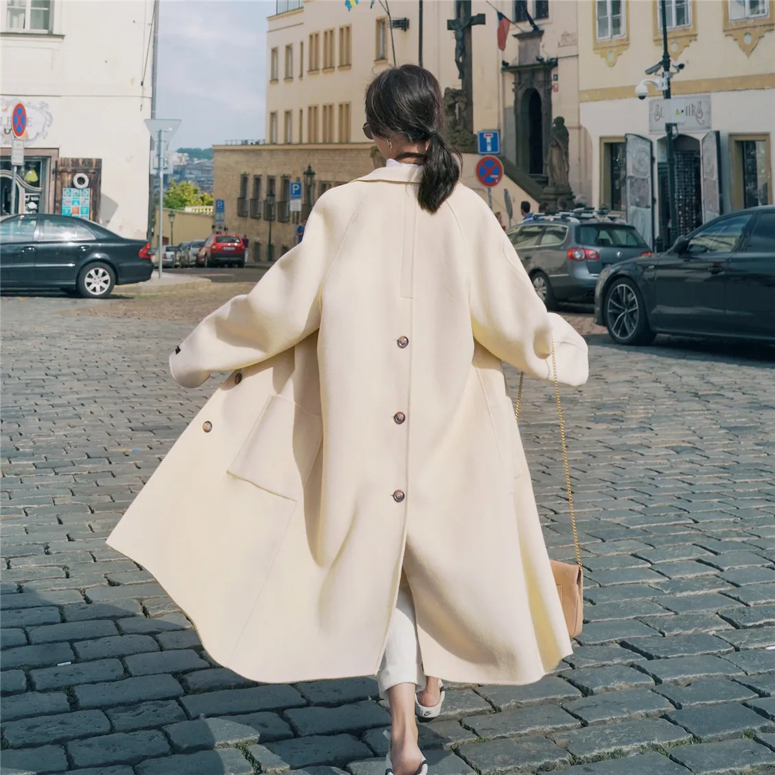 

Photo Shoot 2019 New Style WOMEN'S Dress Autumn And Winter Loose And Plus-sized Long Woolen Jacket Women's over-the-Knee Single