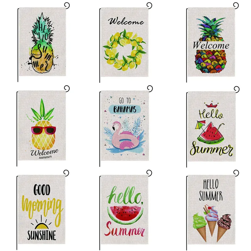 

New Summer Double-sided Printing Garden Flag Decoration Garden Balcony Outdoor Home Decoration Flag Without Flagpole