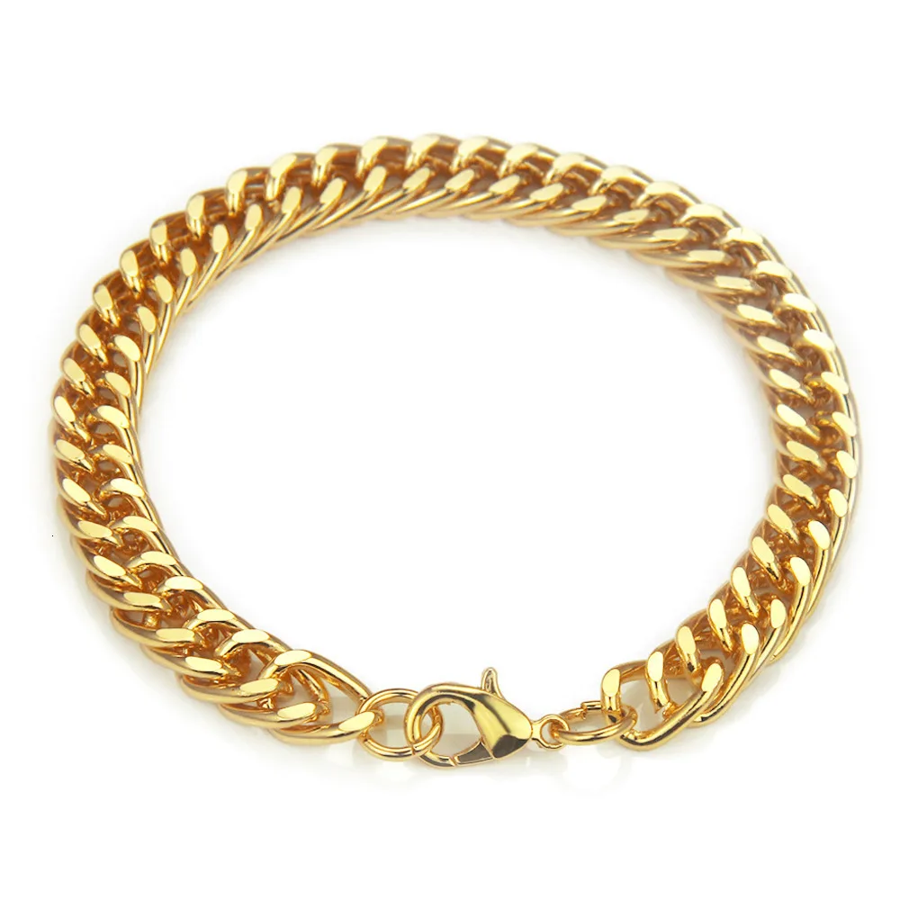 

Stainless Steel Men's Cuban Link Bracelet Male Hip Hop Jewelry Charm Boho Arrogance Coarse Bracelets Plating Gold Hand Chain