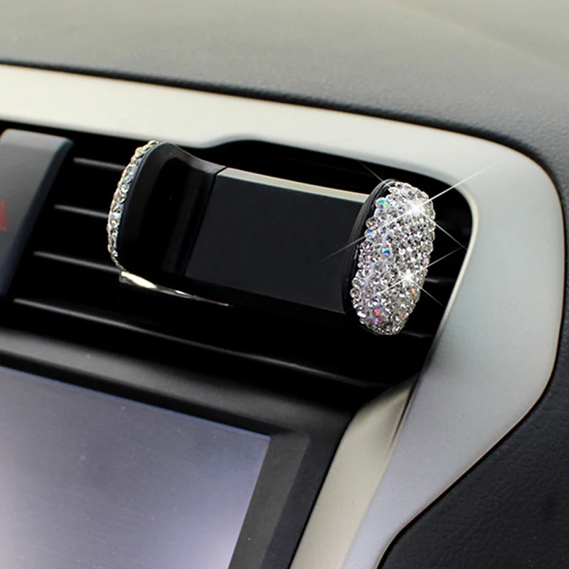 Crystal Rhinestones 360 Degree Car Phone Holder for Car Dashboard Auto Windows and Air Vent Universal Car Mobile Phone Holder